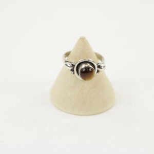 Zilveren Ring met Tijgeroog Maat 16 Model 2 (Sterling Zilver 925)