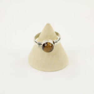 Zilveren Ring met Tijgeroog Maat 16