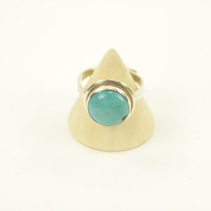 Zilveren Ring met Turkoois Maat 19 - Model 1 (Sterling Zilver 925)