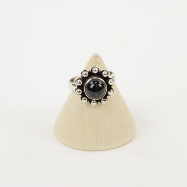 Zilveren Ring met Zwarte Onyx Maat 14.5 (Sterling Zilver 925)