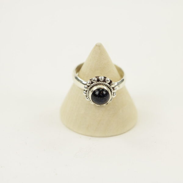 Zilveren Ring met Zwarte Onyx Maat 15