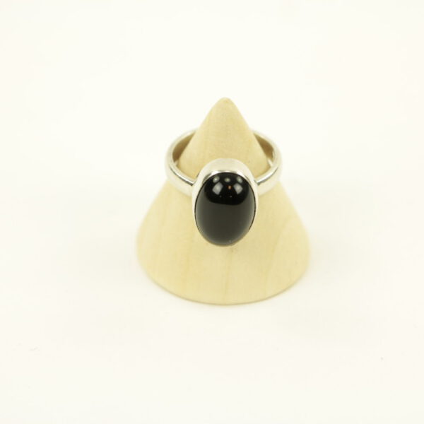 Zilveren Ring met Zwarte Onyx Maat 15