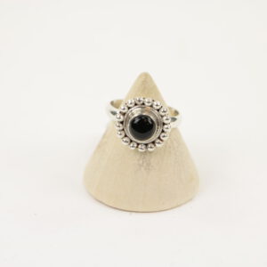 Zilveren Ring met Zwarte Onyx Maat 16 - Model 1 (Sterling Zilver 925)