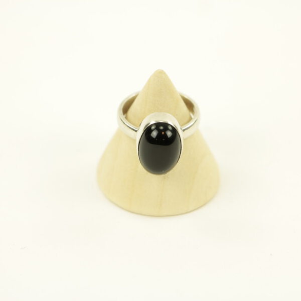 Zilveren Ring met Zwarte Onyx Maat 16 - Model 2 (Sterling Zilver 925)