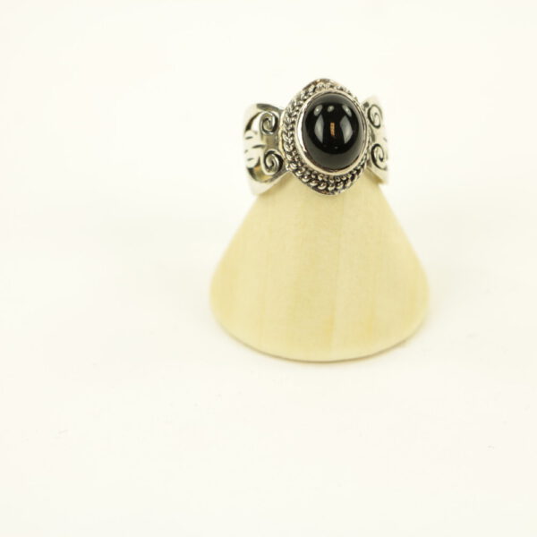 Zilveren Ring met Zwarte Onyx Maat 16 - Model 4 (Sterling Zilver 925)