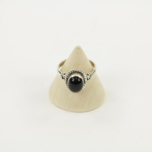 Zilveren Ring met Zwarte Onyx Maat 18 - Model 1 (Sterling Zilver 925)