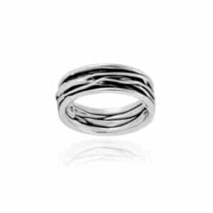 Zilveren Ring "Corrugado" Maat 19 Model 2 (Sterling Zilver 925)