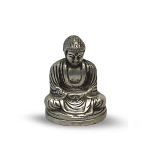 Zilverkleurige Boeddha - 8 cm