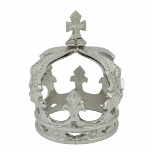 Zilverkleurige Kroon met Fleur de Lis (23 cm)