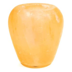 Zoutsteen Waxinelichthouder Oranje/Roze Appel (ca. 800 gram) 9 x 6 x 9