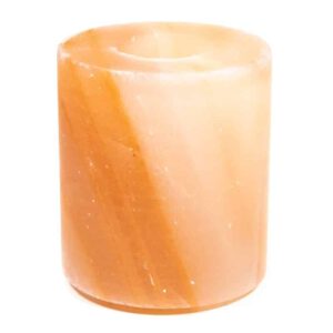 Zoutsteen Waxinelichthouder Oranje/Roze Cilinder (1250 gram) 9 x 9 x