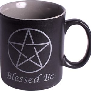 Zwarte Keramische Koffie Mok - Pentagram